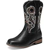 DREAM PAIRS Boys Cowboy Boots Kids Classic Western Boots Square Toe Girls Cowgirl Boots for Toddler/Little Kid/Big Kid