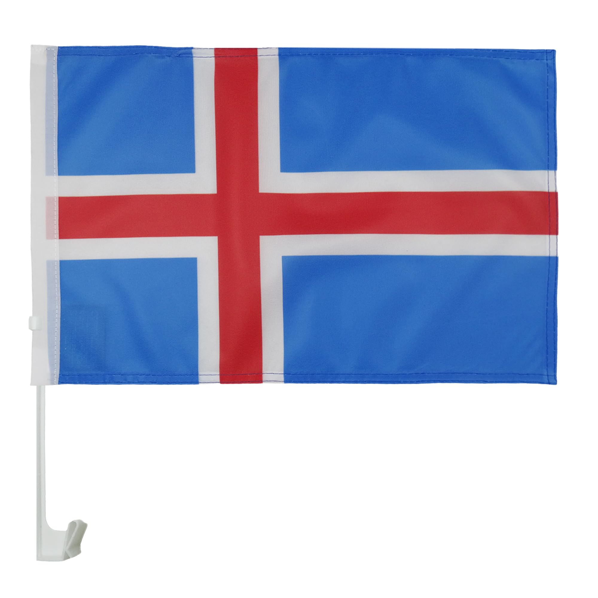 Iceland Car Flag 18'' x 12'' - Icelander Car flags 30 x 45cm - Banner 18x12 INCHES PLASTIC STICK - AZ FLAG — image 1