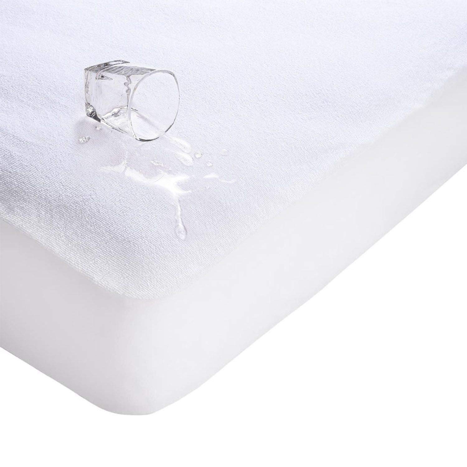Marilyn Bed and Bath Non Noisey Terry Towel Waterproof Mattress Protector Fitted Sheet Available in Single, Double, King and Super King (Small Double(4FT))