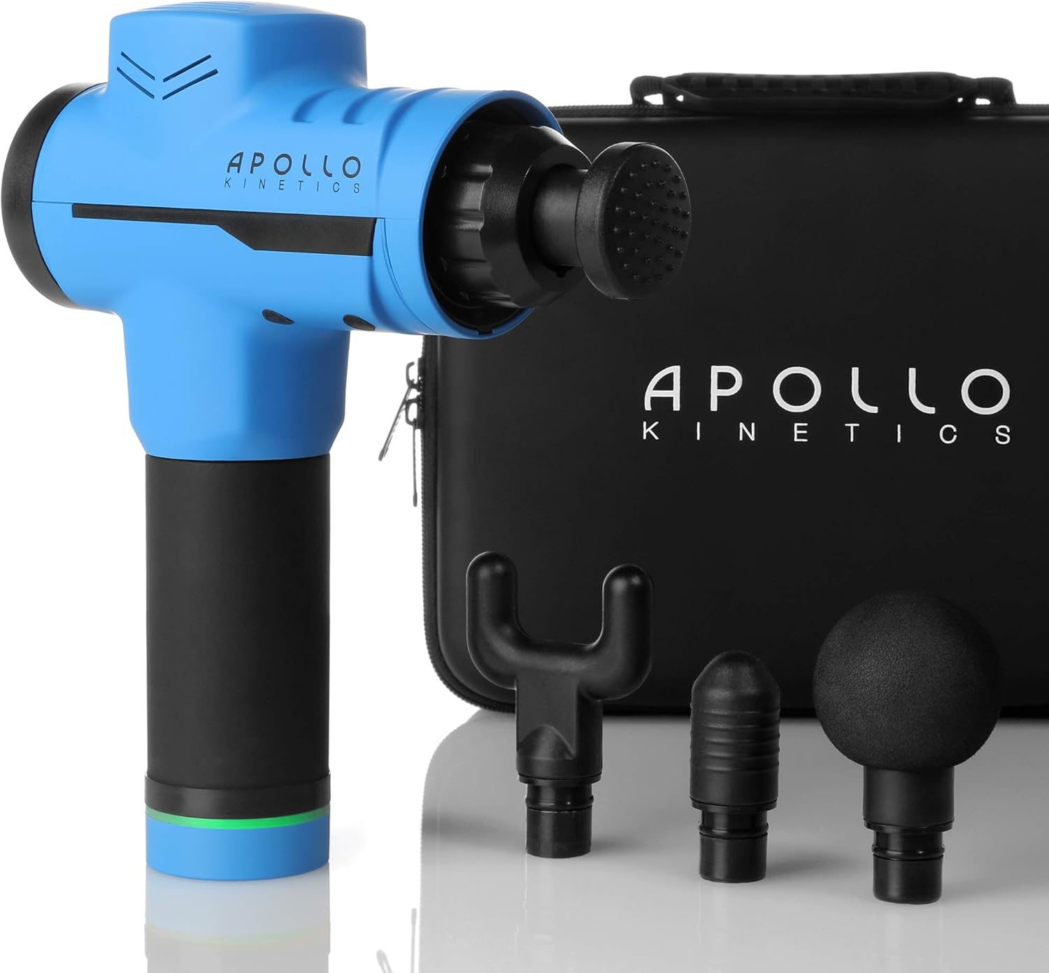 Apollo Kinetics Pulse Massage Gun Portable Electric Deep Tissue Percussion Muscle Massager Drill, Hand Held Cordless Design, Full Body Pain Relief Recovery Stimulator, 4 Heads & Carry Case Included: Health & Personal Care