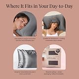 Kitsch Satin Pillowcase with Zipper Charcoal 48x66 cm view 6
