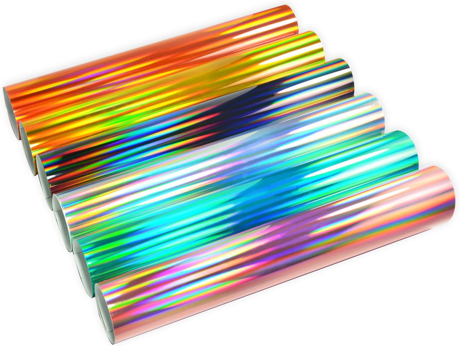 Holographic Glossy Rainbow Permanent Adhesive Craft Vinyl for curicut,Cameo,for DIY Tumblers,Rainbow Vinyl: Kitchen & Dining