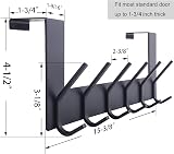 WEBI Over The Door Hook 6 Hooks Black - No Drill Towel Coat Rack view 2