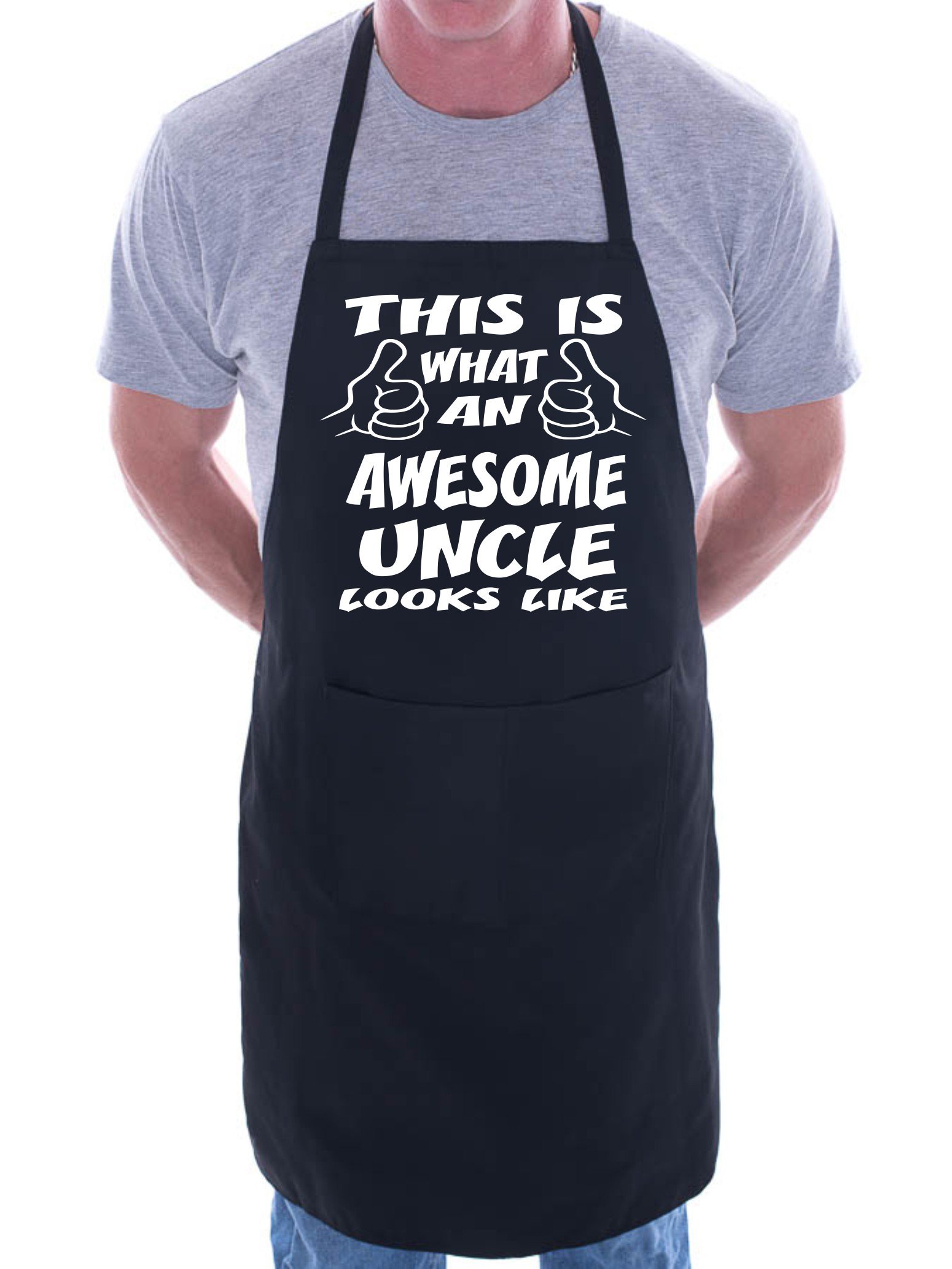 Print4U This Is What Awesome Uncle BBQ Cooking Funny Novelty Apron Black