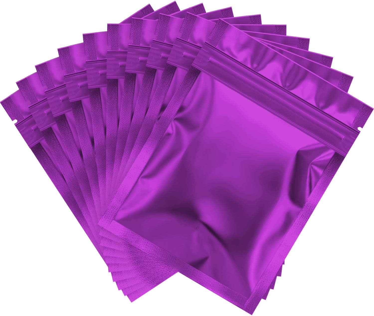 100 Pieces Resealable Smell Proof Bags Foil Pouch Bag Flat Ziplock Bag