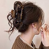 Sttiafay Large Square Hair Clips Tortoise Hair Claw Clips Brown Matte Claw Hair Clips Thick Hair Nonslip Strong Hold Claw Clips Big Leopard Plastic Hair Claws Rectangle Hair Accessories