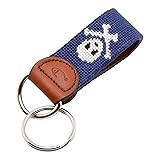Huck Venture Skull and Bones Needlepoint Key Fob