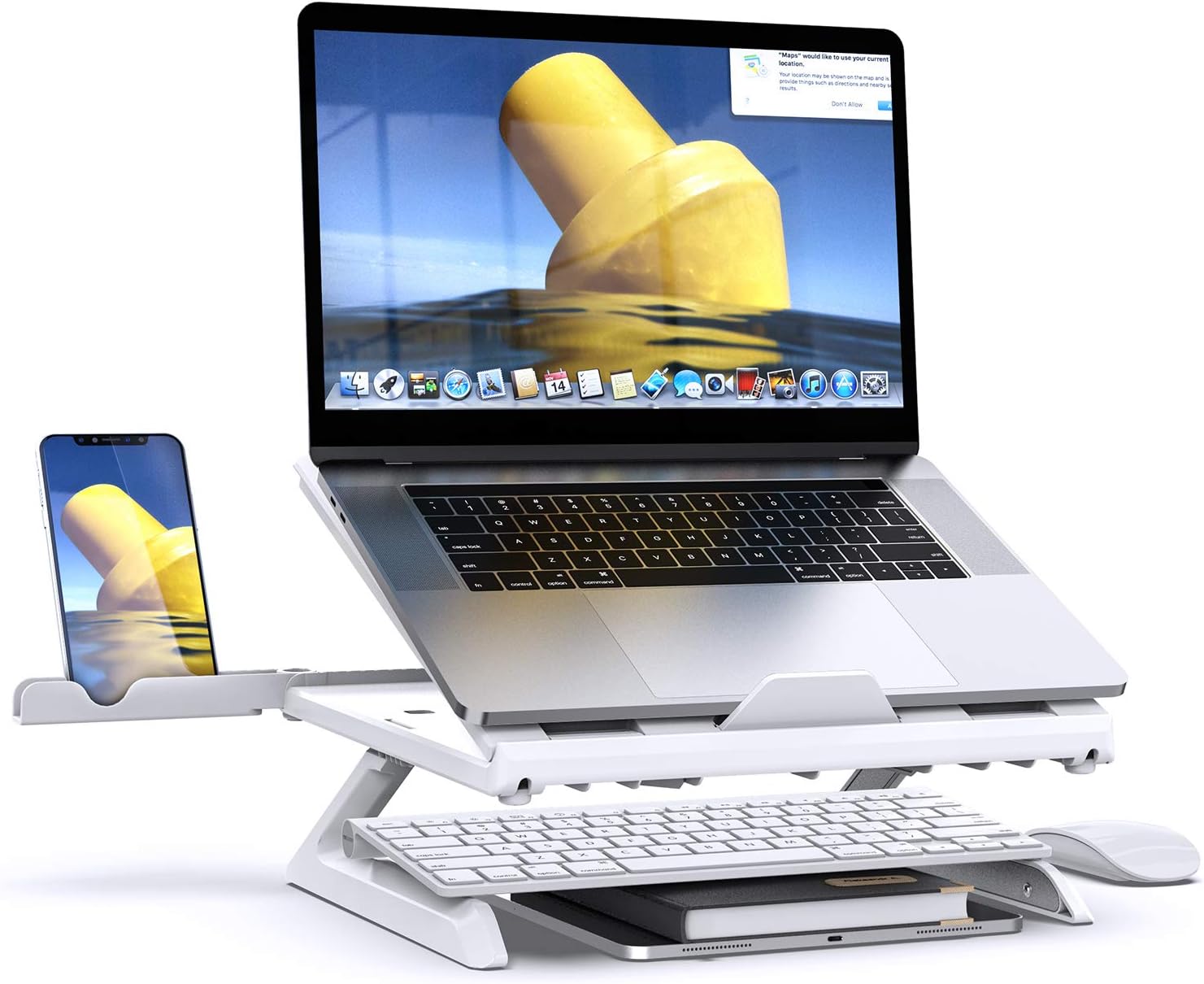 Laptop Stand, Multi-Angle Laptop Stand Riser, Foldable Desktop Notebook Holder Mount, Adjustable Eye-Level Ergonomic Design, Portable Laptop Riser for Computer PC Tablet Phone, EURPMASK