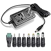 12V 2A AC Adapter Charger with 8 Tips, ac/dc Adapter 100-240v, 50/60hz 12 Volts 2000mA DC in 12V Power Supply Cord for Seagat