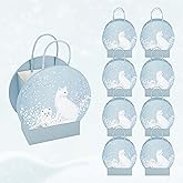 Cheerland Arctic Animal Gift Bags Winter Birthday Party Decorations Fox Party Favor Goodie Bag Snow Ball Treat bag Winter Animals Party Decor Wonderland Themed Paper Gift Packing
