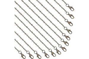 Lemonkey 24 Pack Necklace Chains Bulk,Bronze Plated DIY Cable Link Chains for Jewelry Making 18 Inches
