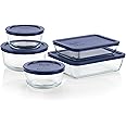 Pyrex Simply Store (5-Pack) Medium Glass Food Storage Containers Set, (3, 4 & 6 Cup) Meal Prep Containers With BPA-Free Lids, Dishwasher & Microwave Safe
