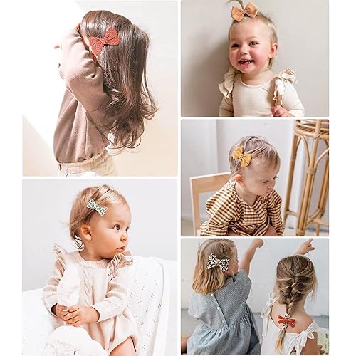 Jesries 21 Pack Baby Girls Hair Clips Bows Fully Lined Non Slip