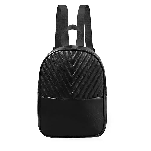 Energather Womens Backpack, PU Leather Backpack for Women and Girls, Women's Fashion Backpacks Ladies Backpacks with Adjustable Strap for Travel, Shopping, Dating (black)