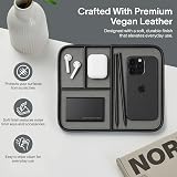 Nordik Leather Valet Tray Pebble Black Medium Vegan Leather 24x20 cm view 3