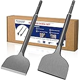 Konvixon 2Pcs SDS Plus Chisel Set, Flat &amp; 20&deg; Bent Tile Removal Bits | 3" x 10" Tile Removal Bits, 40Cr Alloy Steel, Fits Most Rotary Hammers, Wall Demolition, Tile Removal &amp; Concrete Cleanup