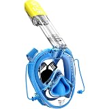 Masque de Plongée Enfants Intégral,180° HD Anti-Leak Anti-Fog Masque de