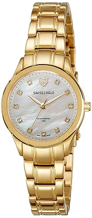 Swiss Eagle Analog Mother of Pearl Dial Womens Watch - SE-6047-55