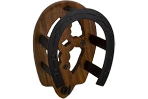 Tack Room Studio Brass Horseshoe Bridle Rack (Black & Wood)