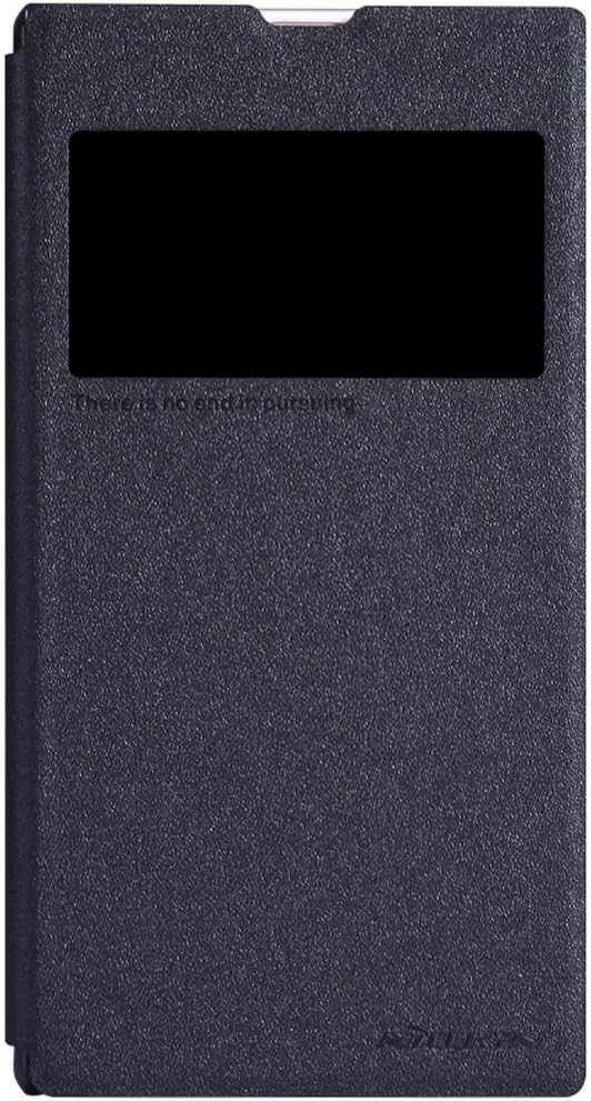 Nillkin Sparkle Quick View Window PU Leather Cover PC Hard Case Shell Compatible for Sony Xperia Z1 L39h (Black)