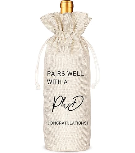 Bolsa Para Botella De Vino De Graduación De Doctorado - Regalo Original Para Doctoras - Lino Natural
