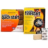 Duraflame Fire Starter Bundle &ndash; Firestart Cubes Firelighters 18 Pack &amp; Quick Start Firelighters 4 Pack for Grills, Smokers, Fire Pits, Fireplaces and Campfires