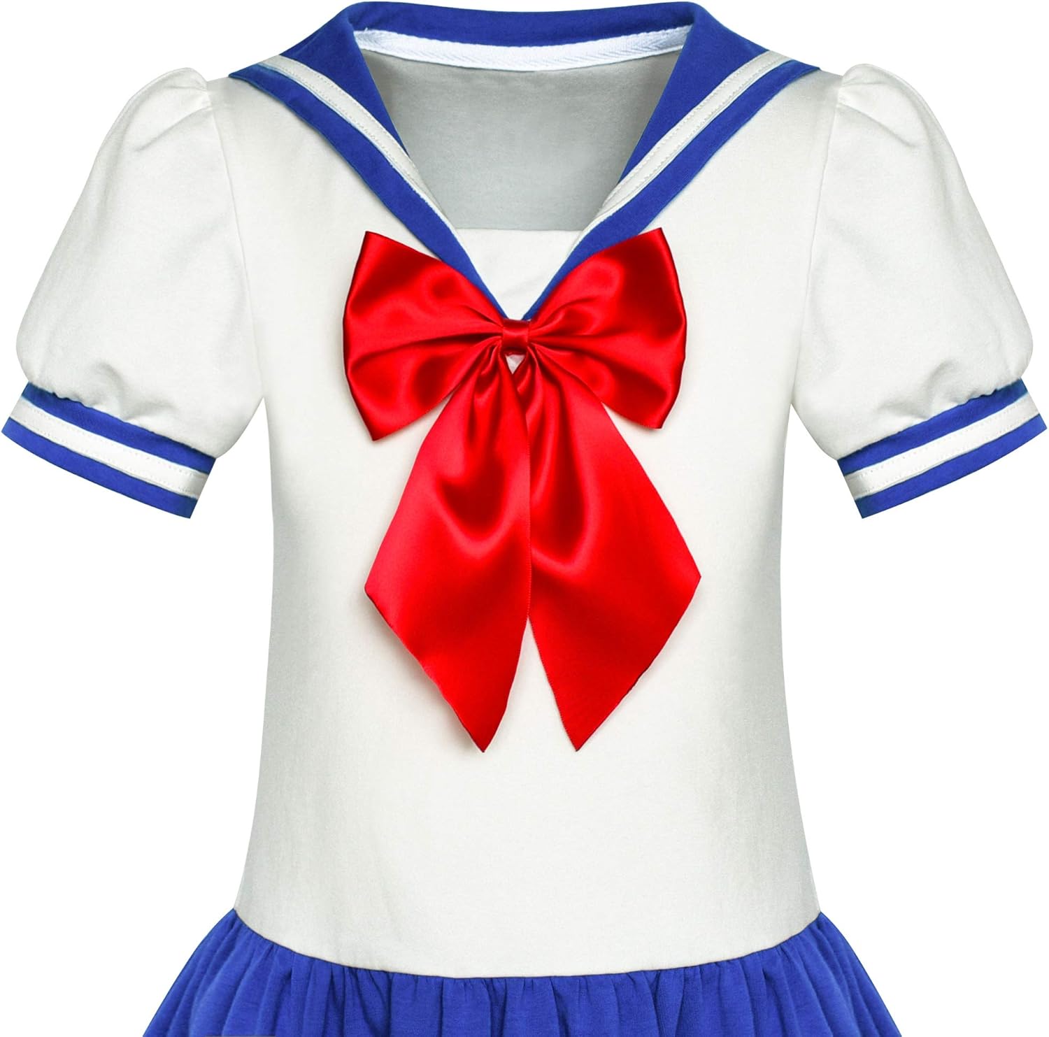 Sunny Fashion Girls Dress Sailor School Uniform Navy Suit Size 6-14: Clothing