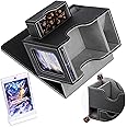 Flooyes MTG Commander Deck Box, Card Storage Box Fits 100 Double-Sleeved Cards, 35pt Card Brick, Dice Tray & Dice Pool, PU Leather Strong Magnet Card Deck Case for Magic Commander TCG CCG, Black/Grey