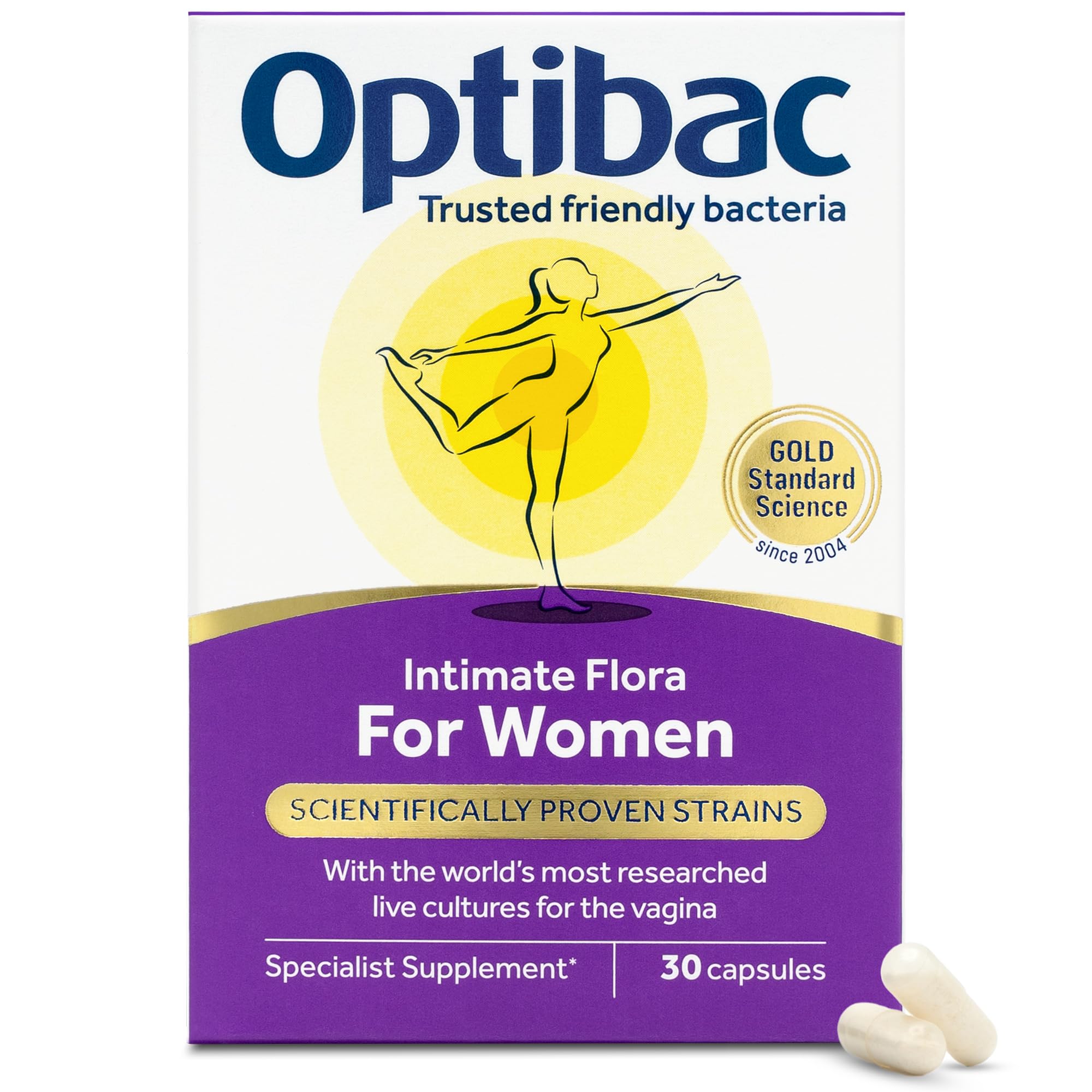 Optibac Probiotics for Women - Vaginal Probiotics - Most Researched Strains for Intimate Flora - Lactobacillus Reuteri RC-14 & Lactobacillus Rhamnosus GR-1-30 Vegan Capsules