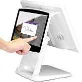 Volcora Retail and Restaurant POS Terminal Machine for Small Business, Point of Sale Cash Register with Windows 11 Professional, 15.6&rdquo; &amp; 11.6" Dual Touch Screen, White, Hardware Only