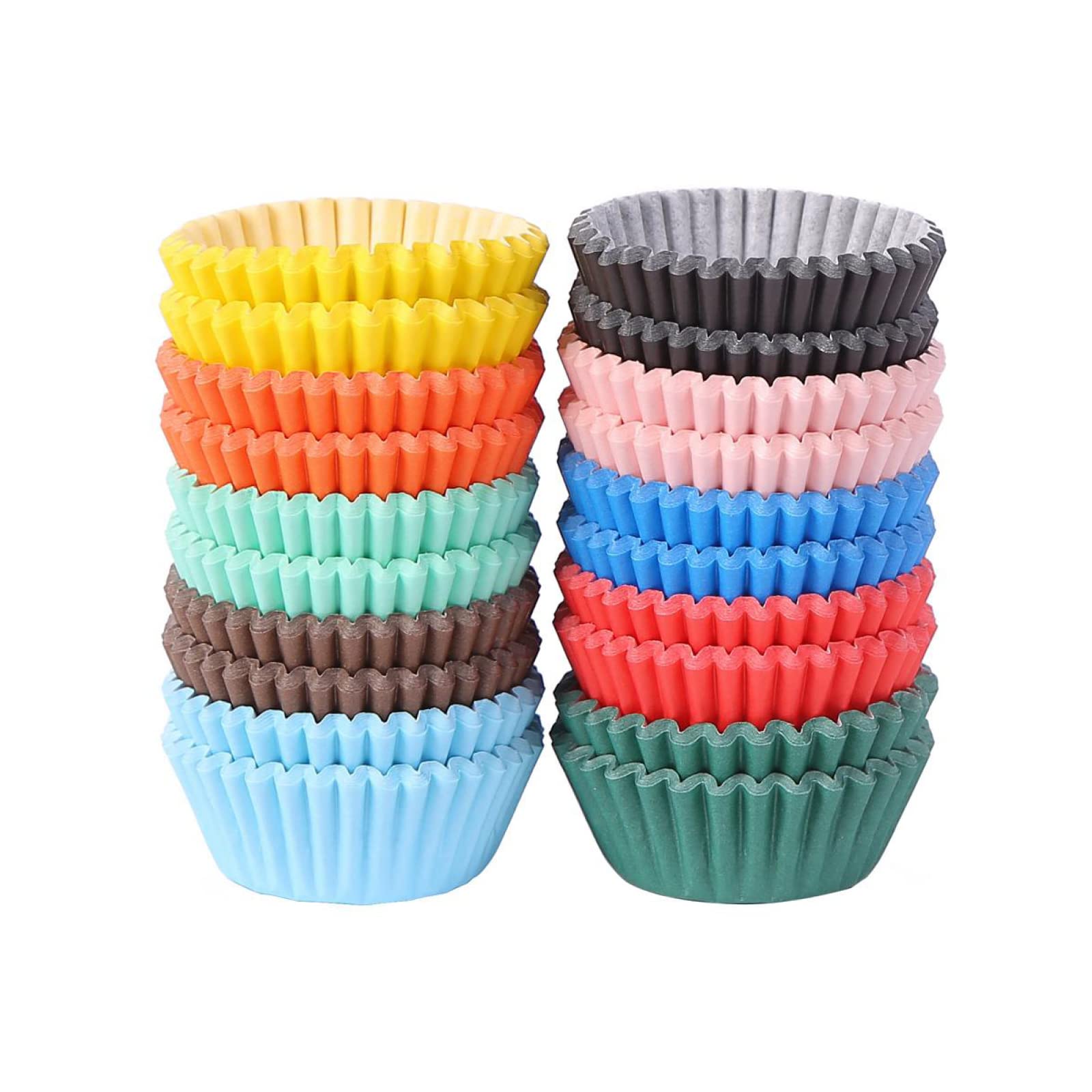 Miss Bakery's House® Mini Muffin Cups - Paper - Diameter 32 mm x 20 mm - Different Colours - 500 Pieces - Pastry - Confectionery - Cupcake Cases and Sweets - Petit Fours