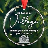 It Takes A Village Thank You for Being Part of Ours Thank You Gifts for Women Men Teacher Appreciation Farewell Gifts for Coworkers Appreciation for Boss Coworkers Nurse - Glass Ornament
