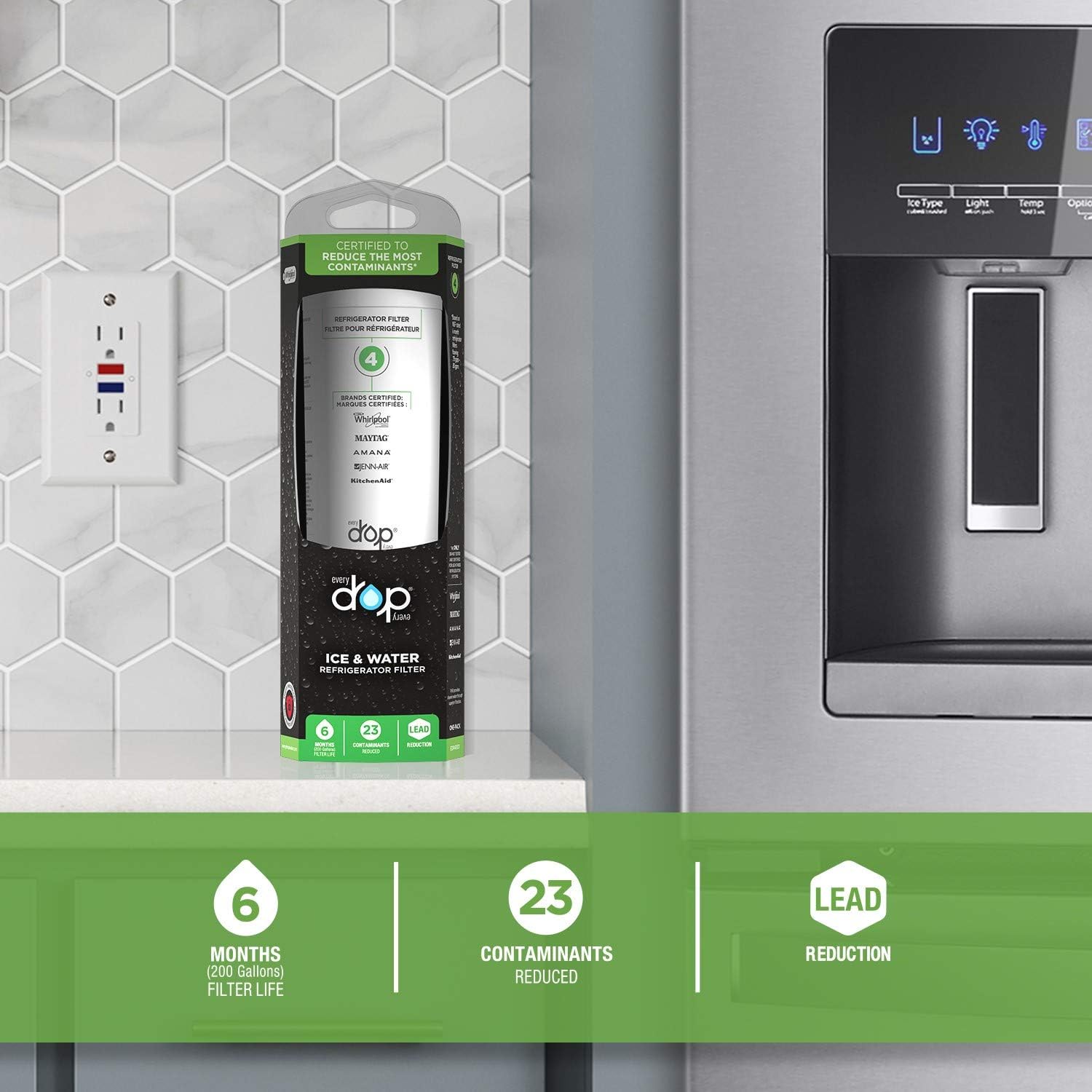 Every Drop EDR4RXD1 Refrigerator Water Filter 4 Pack of 1