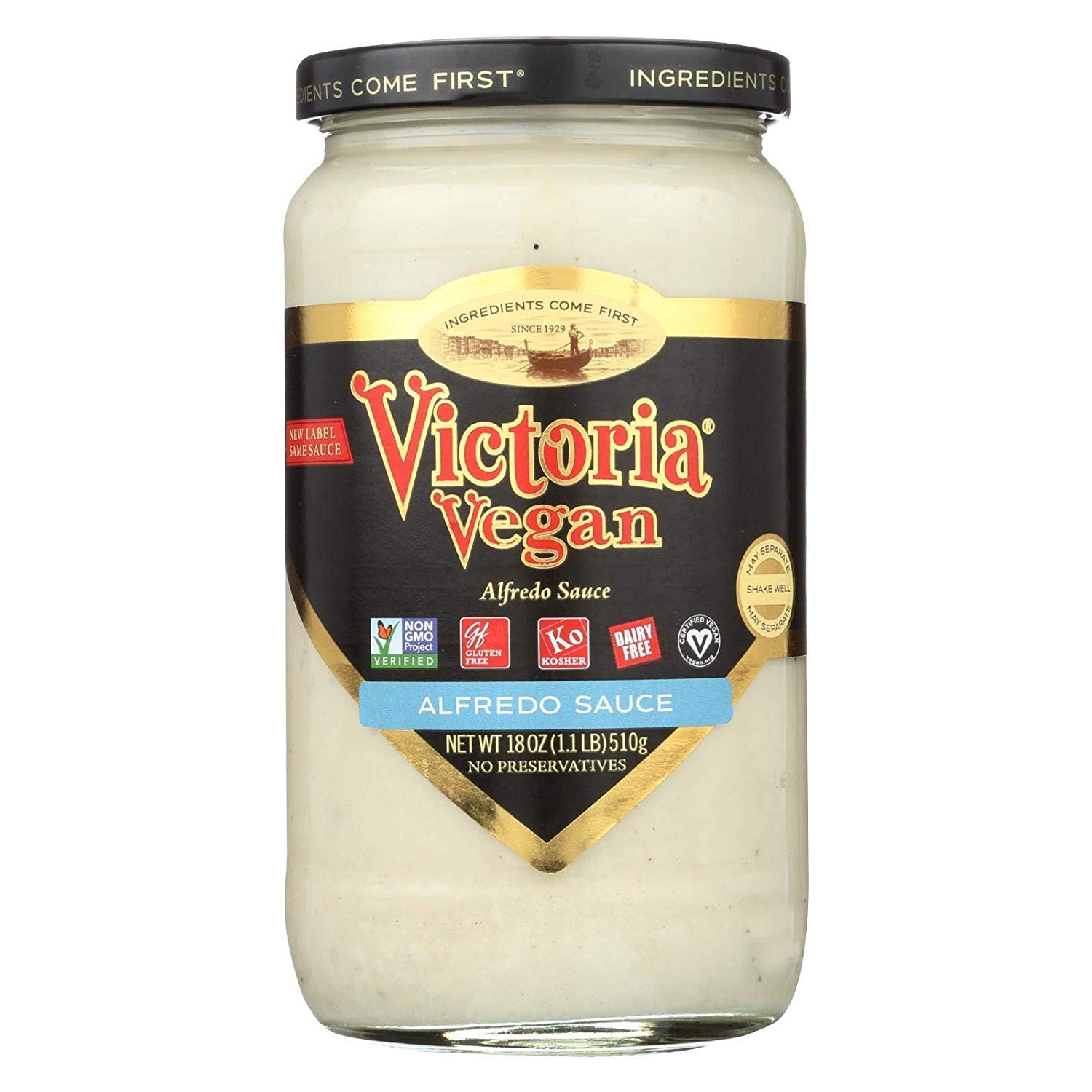 Victoria Original Vegan Alfredo Sauce, 18-Ounce (Pack of 6)