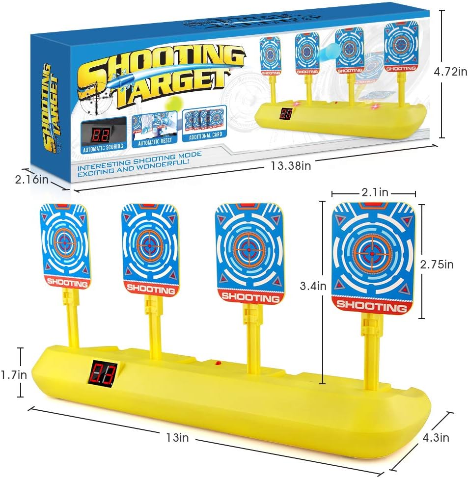 Blasland Digital Target - Electronic Auto Scoring Reset Shooting Digital Target Toy with 4 Targets (20 Pcs Darts and 1 Hand Wrist Band Included): Toys & Games