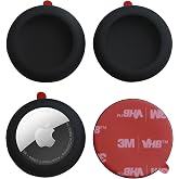 echinff Silicone Case with 3M Strong Adhesive Sticker, 4 Pack Protective Case for Air Tags for Sticking On Tv Remote Headphones Luggage Laptop Camera Bike