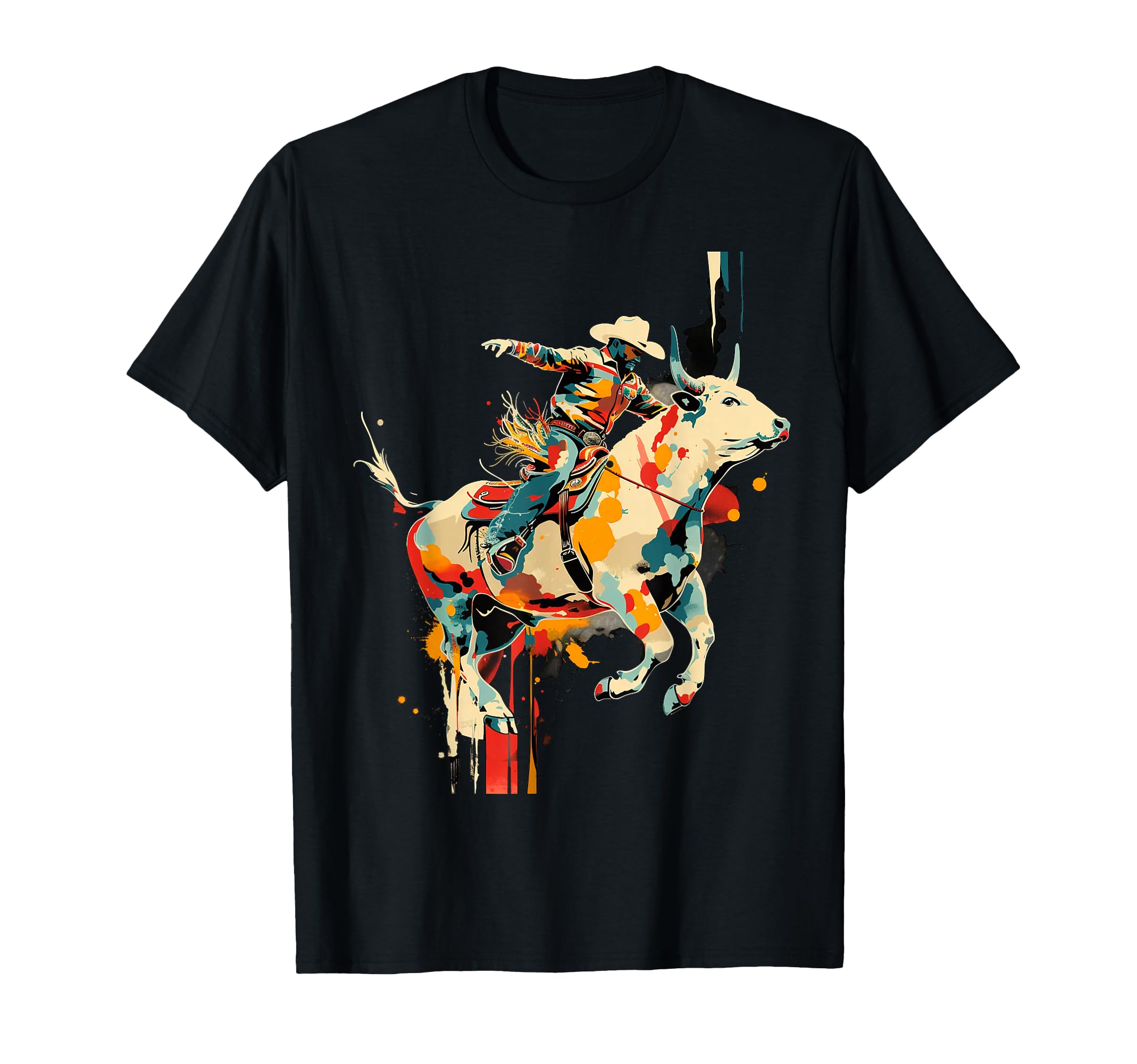 Photo 1 of Aesthetic Bull Rider on Athletic Sports Rodeo Bull Riding T-Shirt