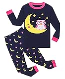 Owl Big Girls Long Sleeve Pajamas 100% Cotton Pjs