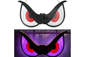 Agusbagli 40 LED Halloween Flashing Spooky Eyes Lights, 20" Battery Operated Halloween Window Lights with 2 Glowing Modes Foldable Design Hanging Light Up Eyes for Halloween Indoor Outdoor Decorations