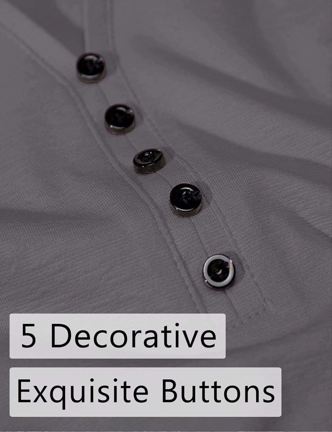 LecGee Men's Cotton Henley Shirt Short Sleeve Regular Fit Henley Top Casual Fashion T-Shirt with Buttons: Clothing