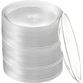 Tergy 200 Pack Disposable Clear Plates 5 Inch Plastic Dessert Plates Wedding Cake Appetizers Plates for Party Dinner BBQ Travel
