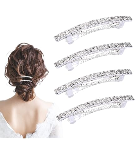 Amazon.com : Meisuitd Crystal Hair Barrette 2 Pcs Sparkly  display picture 1