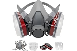 KAGIKA Half Face Respirator Mask, Respirator Mask with 6001 Filters, Resin Mask for Asbestos, Fume, Painting, Welding and Dust