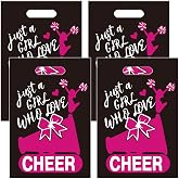 OriniPlay 50 Pieces Cheerleading Goodie Bags - Sport Cheerleading Game Girl Cheer Dance Themed Party Decorations Supplies Decor Plastic Gifts Candy Bag