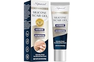 NOPUNZEL Silicone Scar Gel: Silicone Gel for Scars - Improve Scar Appearance for Old and New Scars - Medical Grade Silicone - Advanced Scar Gel - Scalds - Surgery - Injury - C Section - Stitches - Burns - 20g