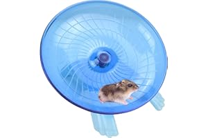 NANABORN Hamster Wheel Silent Saucer Spinner/Quiet Exercise Flying Runner for Dwarf Hamster/Gerbil Rat/Hermit Crab Small Cage(Blue)