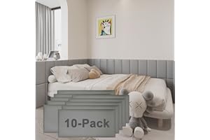 YU LI 3DH 3D Anti-Collision Wall Padding for Kids Self-Adhesive 10PCS Grey headboard Panels for Wall Peel and Stick headboard