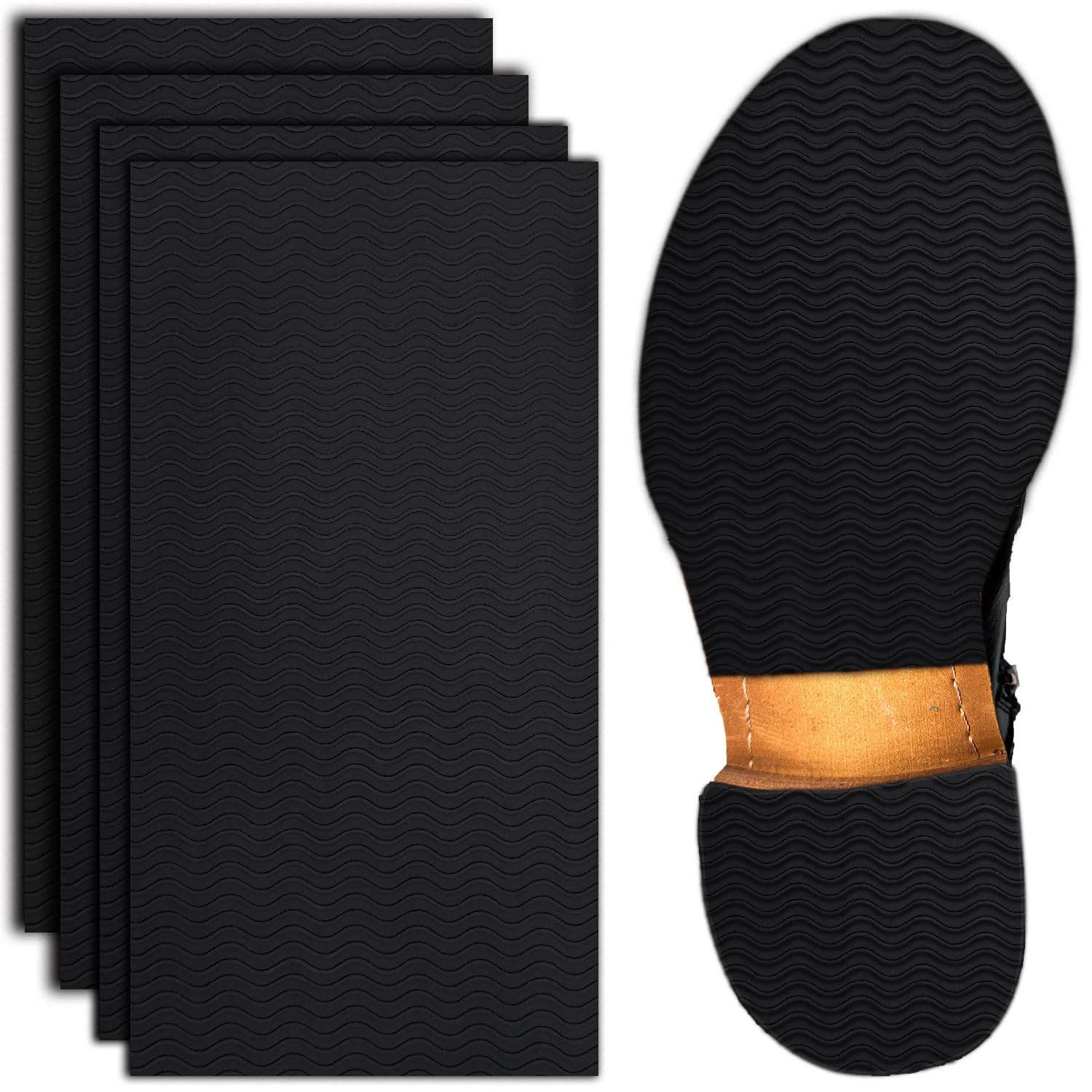 Photo 1 of Shoe Sole Protectors Shoe Bottom Grip Pads Non-Slip Shoe Sole Pads Shoe Bottom Protector Shoes Cushion for High-Heels Leather Shoes on-Slip Shoes Cover Bottoms for Women (New Black) (5.9"×10.6")