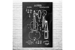 PATENT EARTH Cello Poster Print, Cello Blueprint, Musician Gift, Music Class Art, Cello Player Gift, Cello Art Print, Cello Decor Chalkboard (Black) (16 inch x 20 inch)