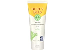 Burt's Bees Sensitive Facial Cream Cleanser Daily Face Wash for Sensitive Skin with Cotton Extract, 98.9% Natural Origin, Dev